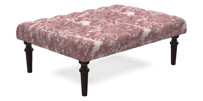 Pentlow Footstool in Mulberry Pompadour Floral Velvet Spice