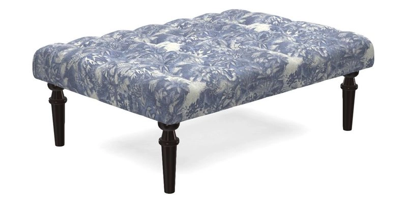 Pentlow Footstool in Mulberry Pompadour Floral Velvet Spice