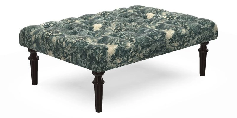 Pentlow Footstool in Mulberry Pompadour Floral Velvet Spice