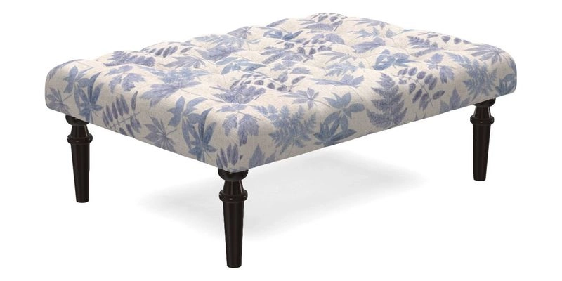 Pentlow Footstool in Mulberry Pompadour Floral Velvet Spice