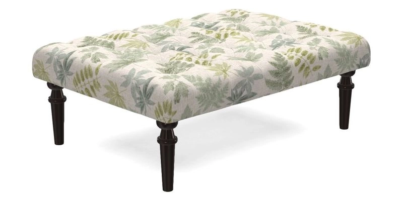 Pentlow Footstool in Mulberry Pompadour Floral Velvet Spice