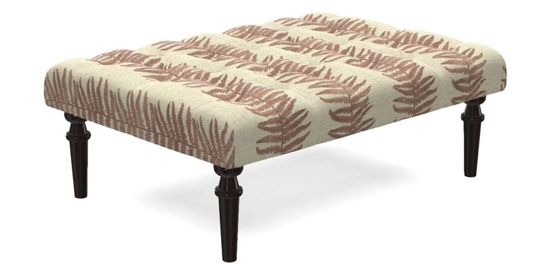 Pentlow Footstool in Mulberry Pompadour Floral Velvet Spice