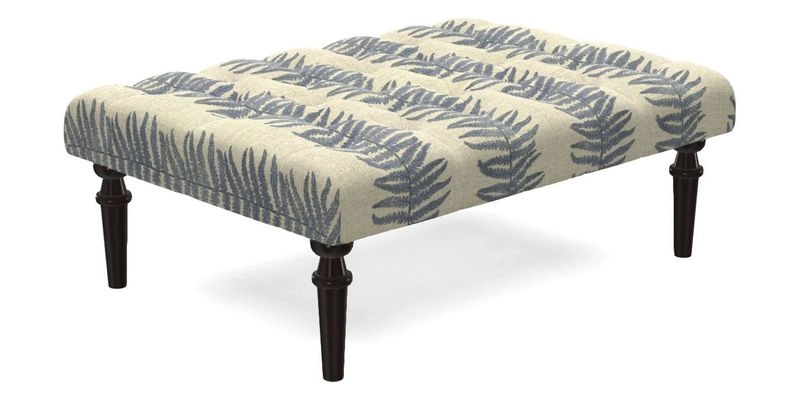 Pentlow Footstool in Mulberry Pompadour Floral Velvet Spice