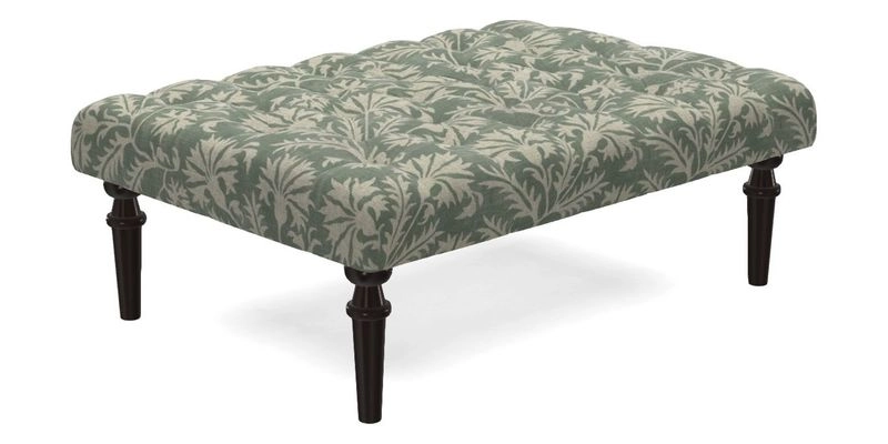 Pentlow Footstool in Mulberry Pompadour Floral Velvet Spice