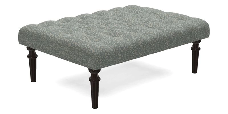 Pentlow Footstool in Mulberry Pompadour Floral Velvet Spice