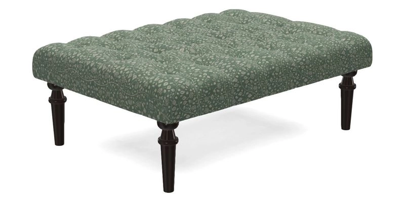 Pentlow Footstool in Mulberry Pompadour Floral Velvet Spice