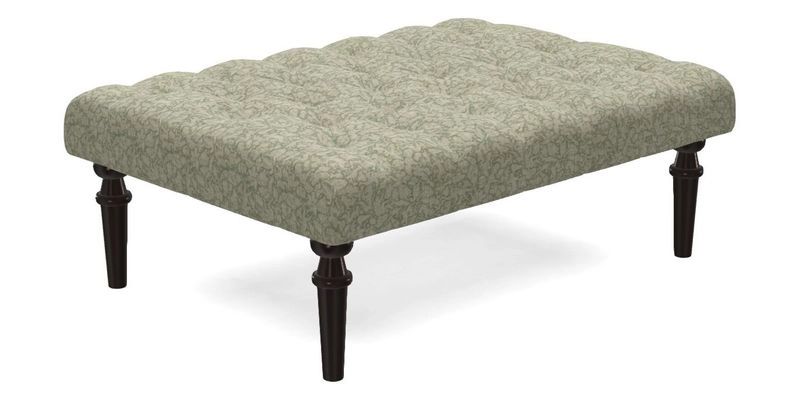 Pentlow Footstool in Mulberry Pompadour Floral Velvet Spice