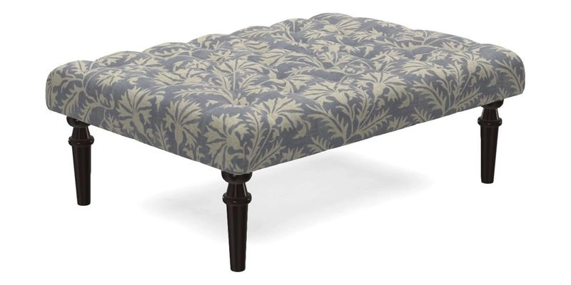 Pentlow Footstool in Mulberry Pompadour Floral Velvet Spice