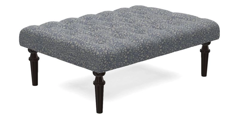Pentlow Footstool in Mulberry Pompadour Floral Velvet Spice