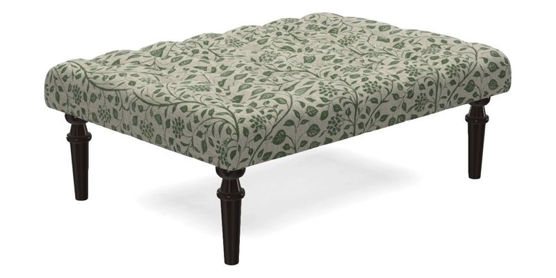 Pentlow Footstool in Mulberry Pompadour Floral Velvet Spice