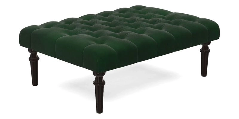 Pentlow Footstool in Mulberry Pompadour Floral Velvet Spice