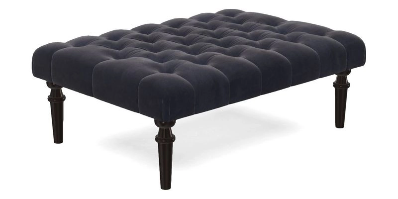 Pentlow Footstool in Mulberry Pompadour Floral Velvet Spice