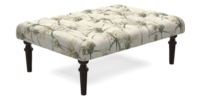 Pentlow Footstool in Mulberry Pompadour Floral Velvet Spice