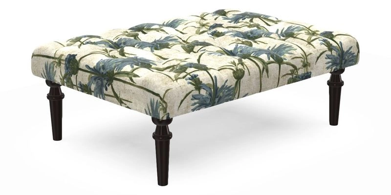 Pentlow Footstool in Mulberry Pompadour Floral Velvet Spice