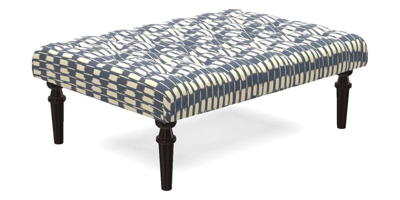 Pentlow Footstool in Mulberry Pompadour Floral Velvet Spice