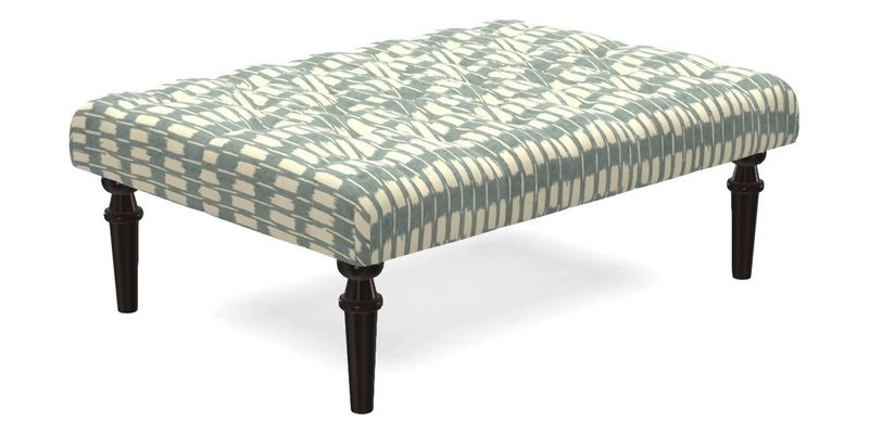 Pentlow Footstool in Mulberry Pompadour Floral Velvet Spice