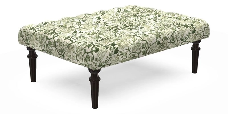 Pentlow Footstool in Mulberry Pompadour Floral Velvet Spice