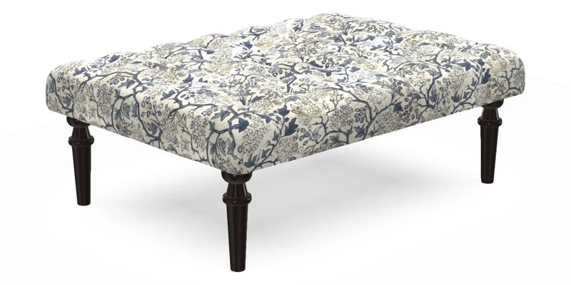 Pentlow Footstool in Mulberry Pompadour Floral Velvet Spice