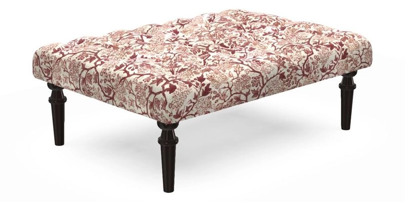 Pentlow Footstool in Mulberry Pompadour Floral Velvet Spice