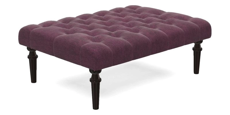 Pentlow Footstool in Mulberry Pompadour Floral Velvet Spice