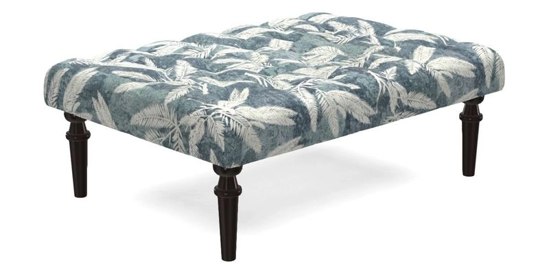 Pentlow Footstool in Mulberry Pompadour Floral Velvet Spice
