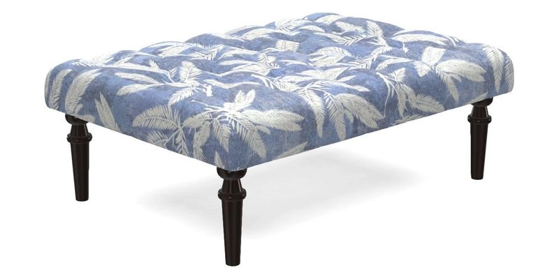Pentlow Footstool in Mulberry Pompadour Floral Velvet Spice