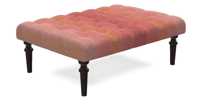 Pentlow Footstool in Mulberry Pompadour Floral Velvet Spice