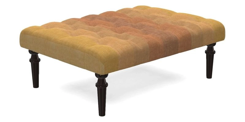 Pentlow Footstool in Mulberry Pompadour Floral Velvet Spice