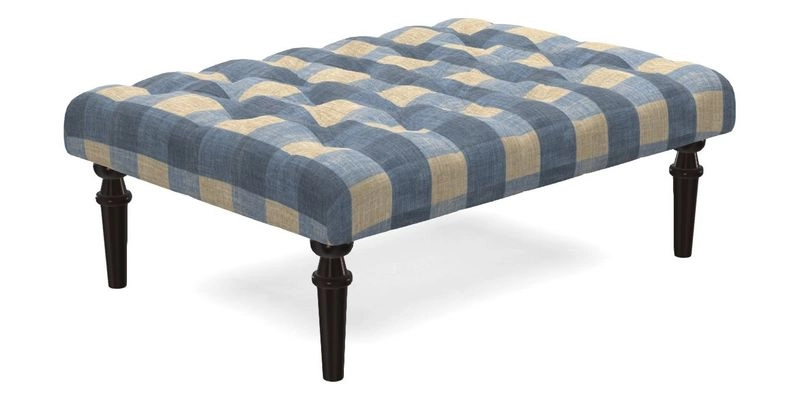 Pentlow Footstool in Mulberry Pompadour Floral Velvet Spice