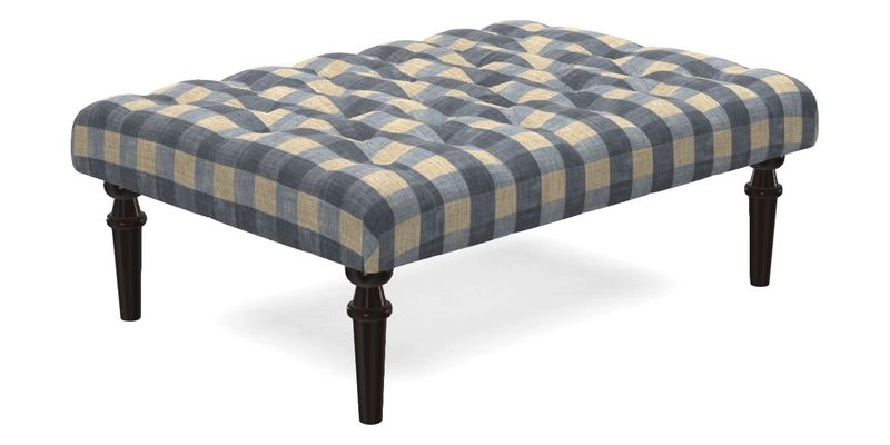 Pentlow Footstool in Mulberry Pompadour Floral Velvet Spice