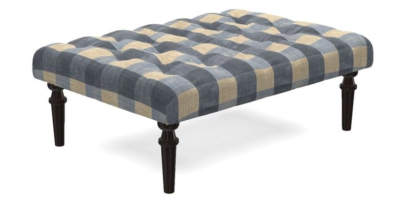 Pentlow Footstool in Mulberry Pompadour Floral Velvet Spice