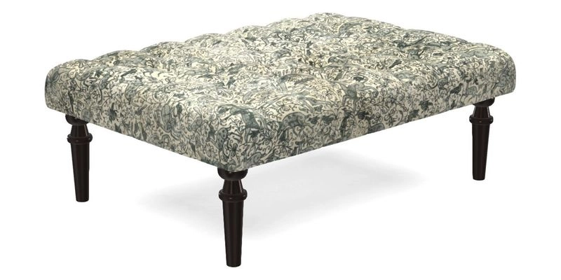Pentlow Footstool in Mulberry Pompadour Floral Velvet Spice