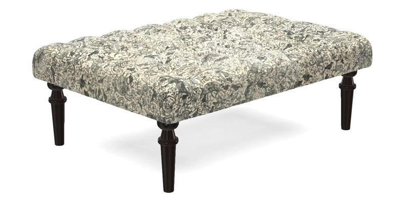 Pentlow Footstool in Mulberry Pompadour Floral Velvet Spice
