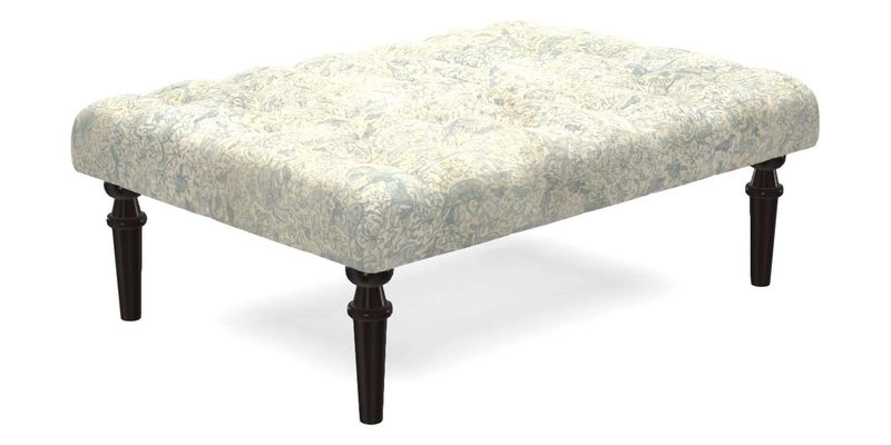 Pentlow Footstool in Mulberry Pompadour Floral Velvet Spice