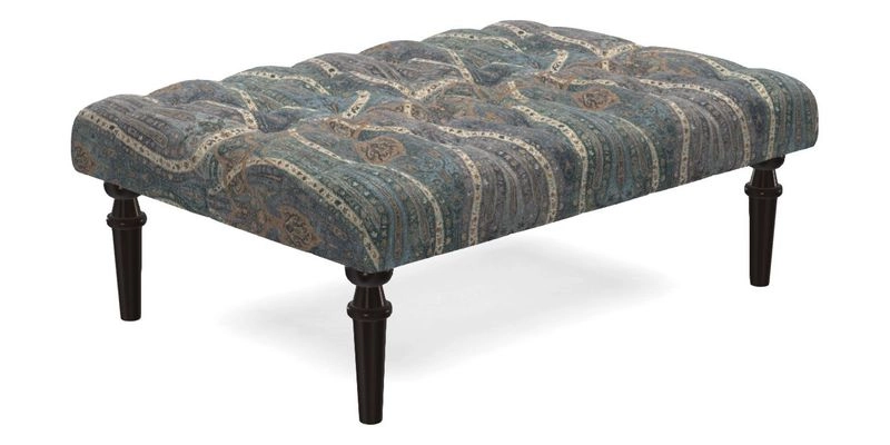 Pentlow Footstool in Mulberry Pompadour Floral Velvet Spice