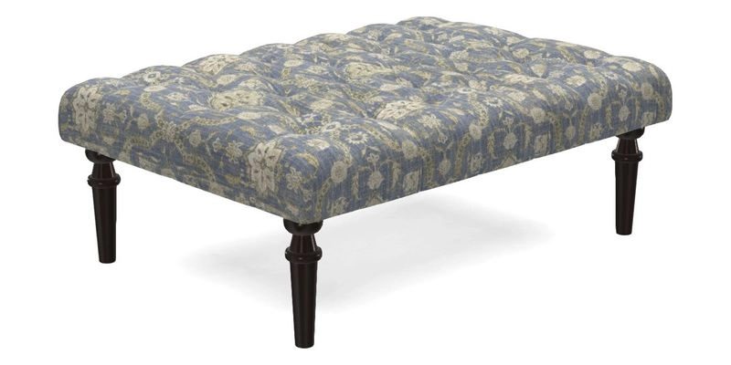 Pentlow Footstool in Mulberry Pompadour Floral Velvet Spice