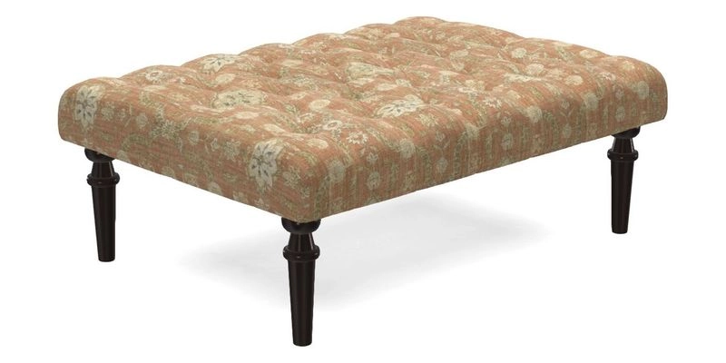 Pentlow Footstool in Mulberry Pompadour Floral Velvet Spice