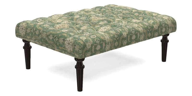 Pentlow Footstool in Mulberry Pompadour Floral Velvet Spice