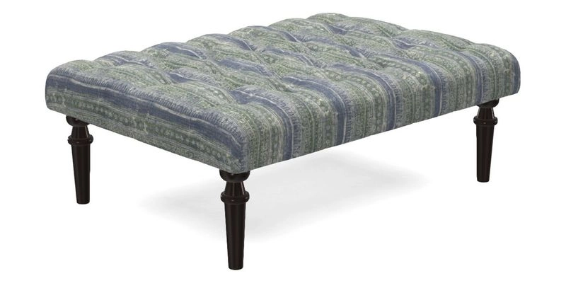 Pentlow Footstool in Mulberry Pompadour Floral Velvet Spice