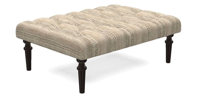 Pentlow Footstool in Mulberry Pompadour Floral Velvet Spice