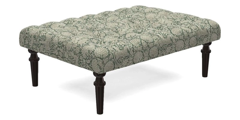 Pentlow Footstool in Mulberry Pompadour Floral Velvet Spice