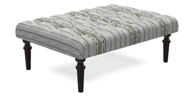 Pentlow Footstool in Mulberry Pompadour Floral Velvet Spice
