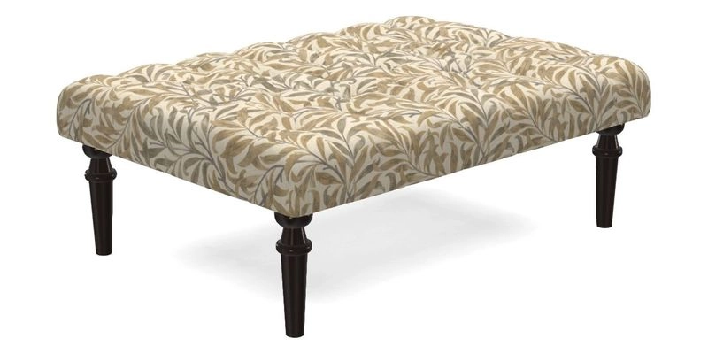Pentlow Footstool in Mulberry Pompadour Floral Velvet Spice