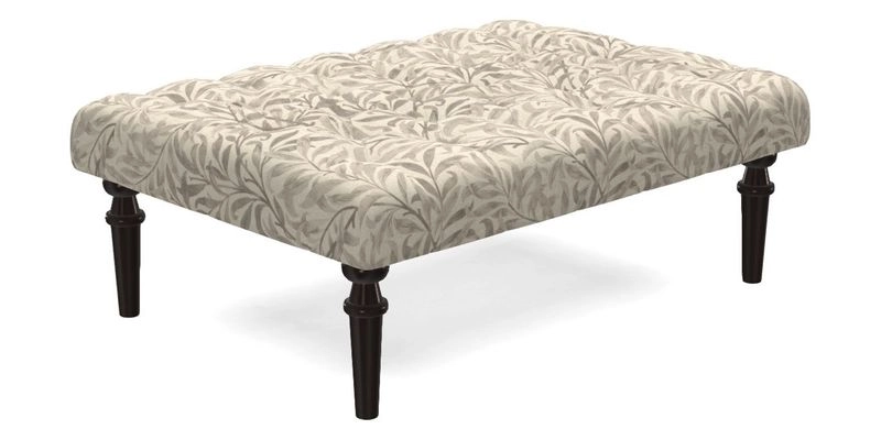 Pentlow Footstool in Mulberry Pompadour Floral Velvet Spice