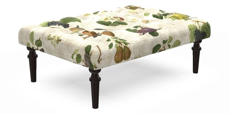Pentlow Footstool in Mulberry Pompadour Floral Velvet Spice