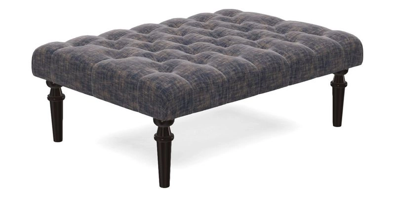 Pentlow Footstool in Mulberry Pompadour Floral Velvet Spice