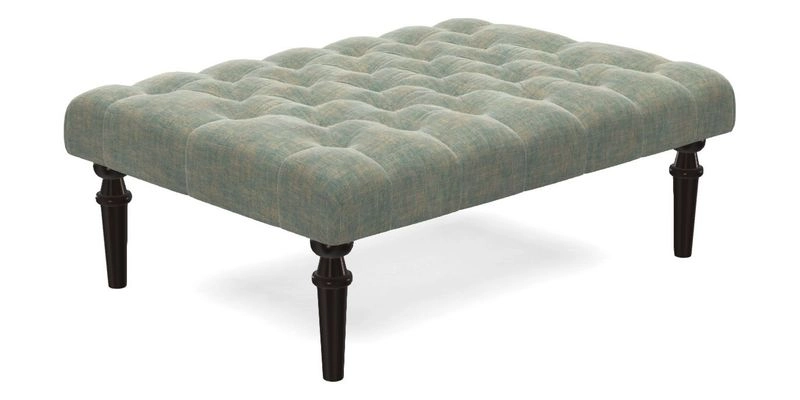 Pentlow Footstool in Mulberry Pompadour Floral Velvet Spice