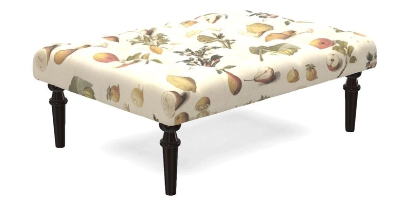Pentlow Footstool in Mulberry Pompadour Floral Velvet Spice