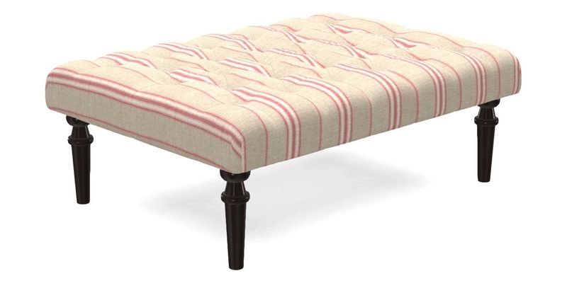 Pentlow Footstool in Mulberry Pompadour Floral Velvet Spice Pentlow Footstool in Mulberry Pompadour Floral Velvet Spice