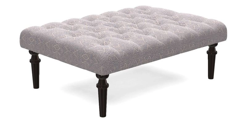 Pentlow Footstool in Mulberry Pompadour Floral Velvet Spice